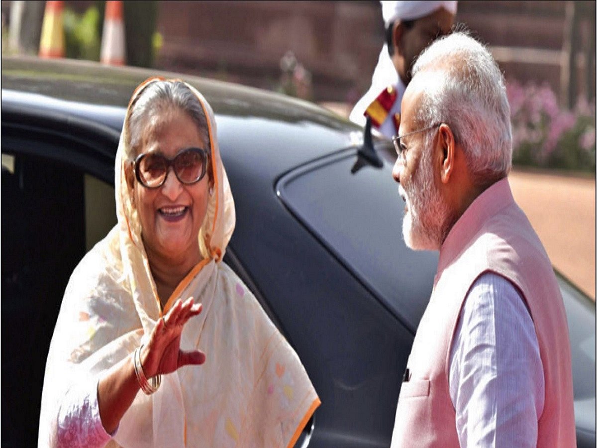PM Modi with Bangladesh PM Sheikh Hasina