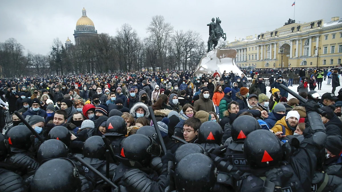 Protests erupted in Russia in support of opposition leader Alexei Navalny