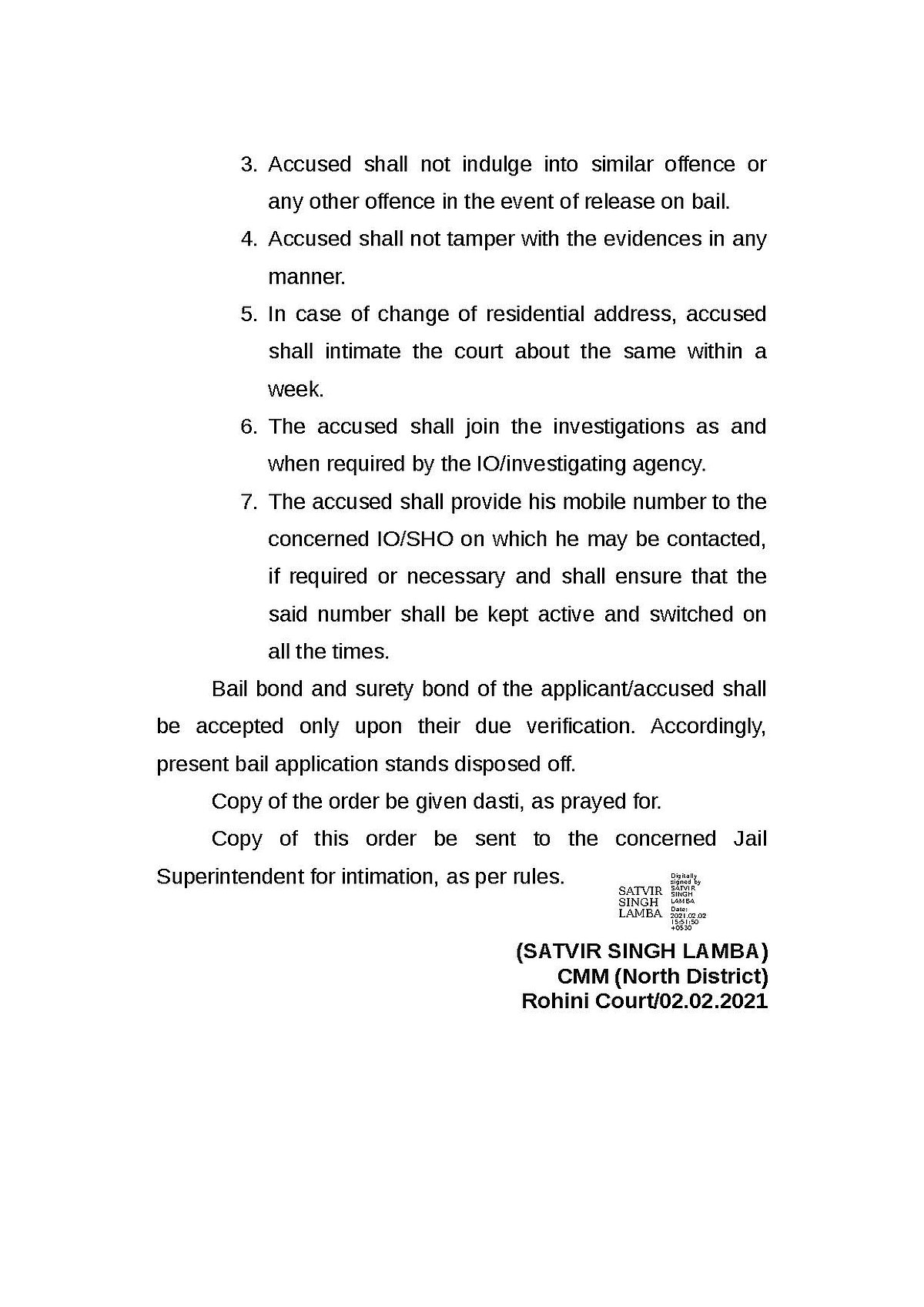 ‘Bail is a rule and jail is an exception’, Delhi court remarks while granting bail to Mandeep Punia