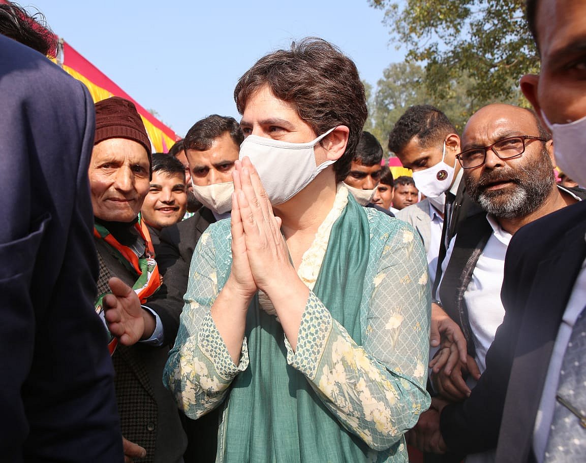 Priyanka Gandhi attacks Modi and his ‘capitalist friends’ at Kisan Panchayat in Bijnor, demands repeal of laws