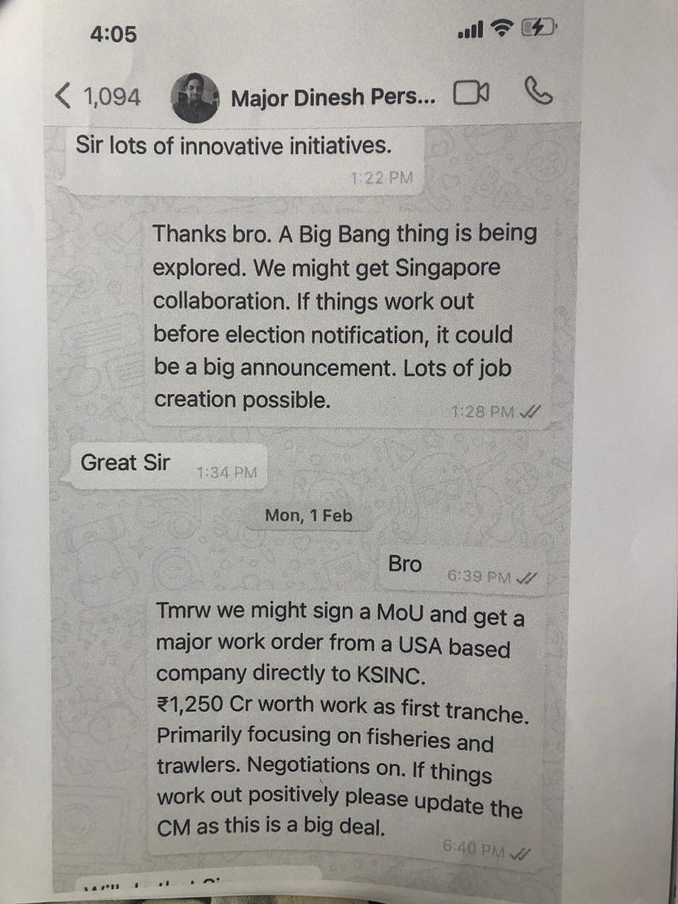 WhatsApp chats show Kerala CM  knew about the Rs 5,000 cr deep-sea trawling contract with US firm       