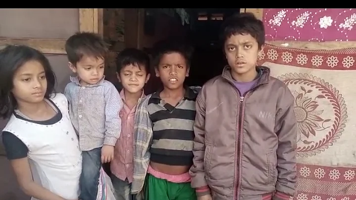 Children at a Rohingya ghetto in Jammu 