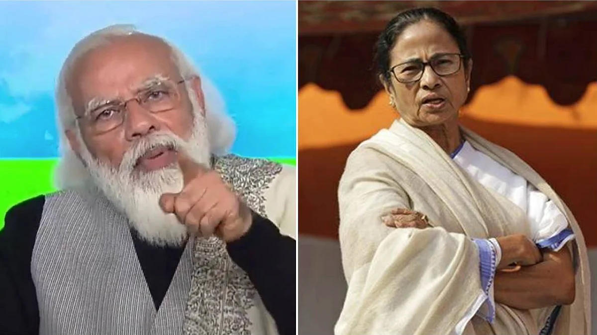 Prime Minister Narendra Modi (Left) and West Bengal Chief Minister Mamata Banerjee (Right)