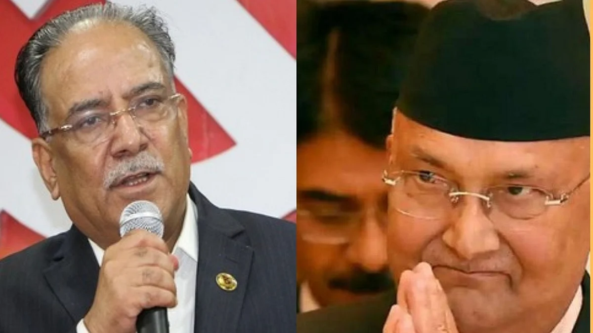 It’s not known what exactly is the nature of differences between Pushpa Kumar Dahal (left) and KP Sharma Oli