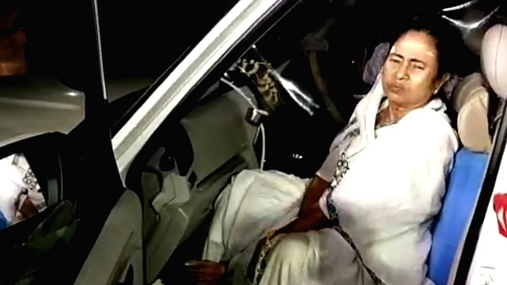 CM Mamata Banerjee after she got hurt in Nandigram on March 10