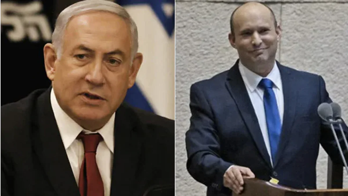 Benjamin Netanyahu (left), Naftali Bennett (right)