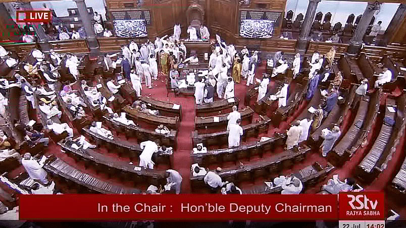 RS proceedings adjourned for the day amid opposition's protests over Pegasus snooping row