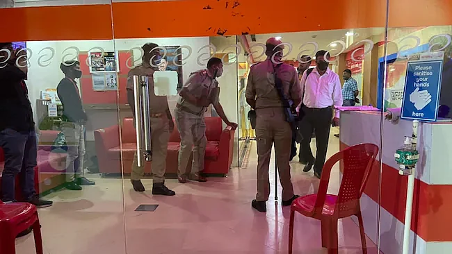 Income Tax and police officers raid Hindi news channel 'Bharat Samachar' office in Lucknow on July 22, 2021
