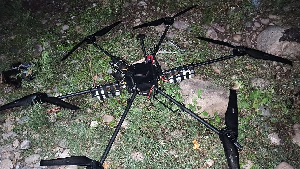 J&K police shoots down drone carrying IED material in border belt of Jammu