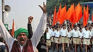 RSS on a mission to disparage the glory of peasant movements to propagate its communal agenda