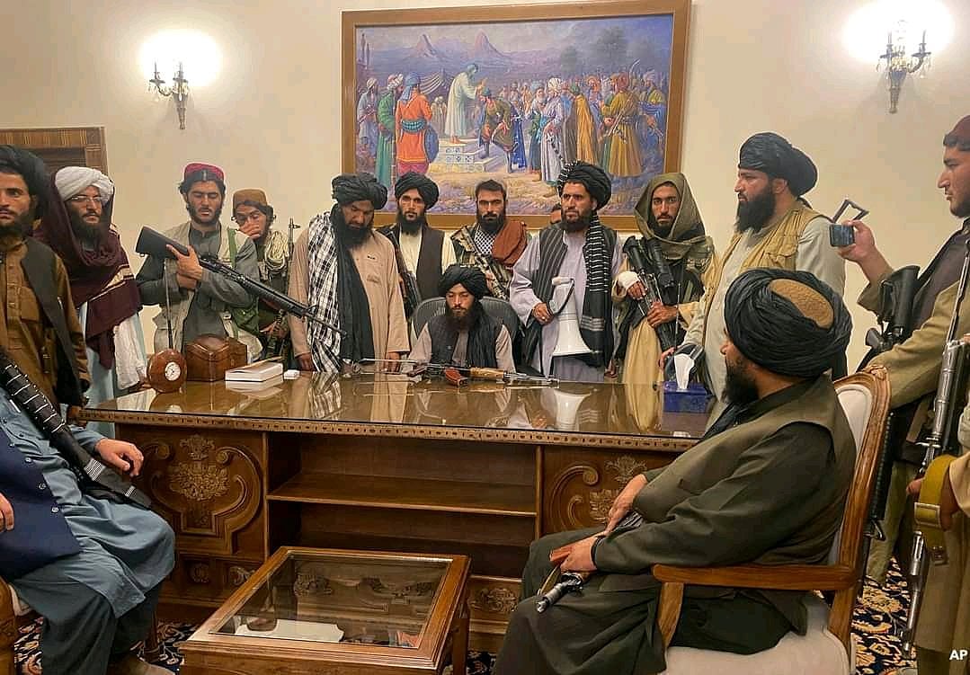 Taliban in Afghanistan's Presidential Palace