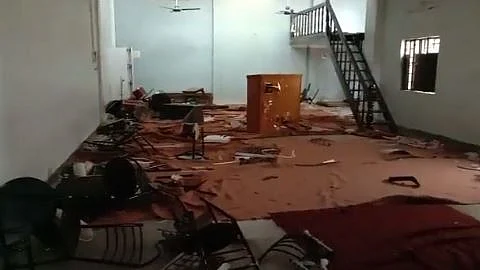 The vandalised church