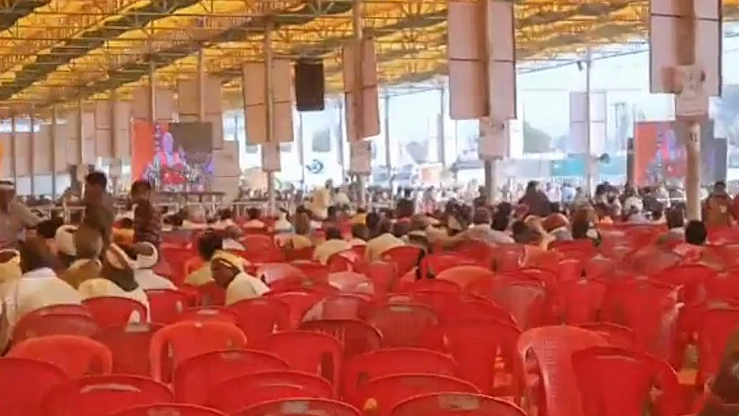 Screengrab from a video of the rally