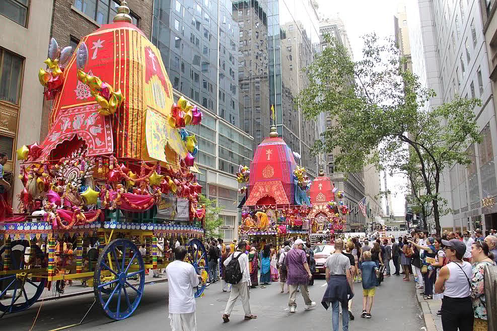 ISKCON Rath Yatra in New York 
   (Photo courtesy: Peter Ferreira)
