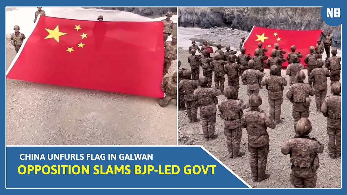China unfurls flag in Galwan, Opposition slams BJP-led govt