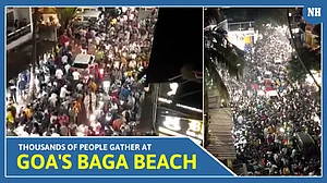 Despite govt's tough restrictions thousands of people gather at Goa's Baga beach