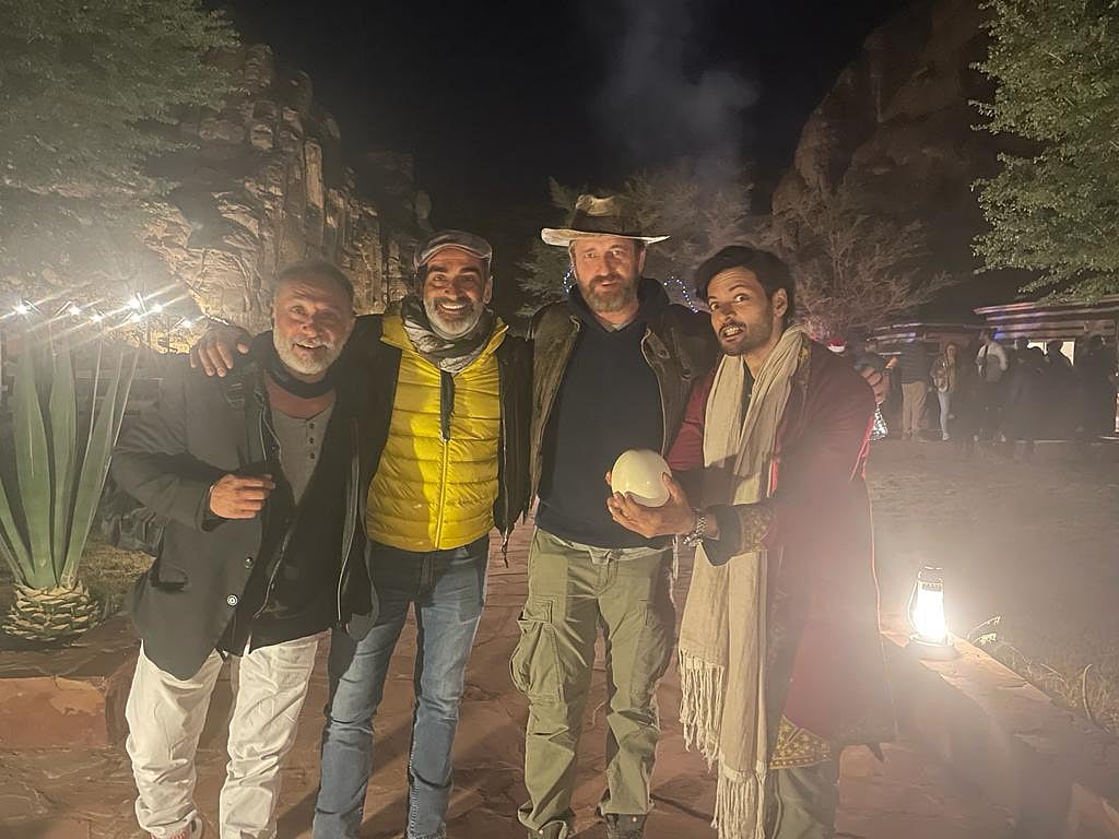 Ali Fazal captured with Gerard Butler in a fun moment on the sets of 'Kandahar'