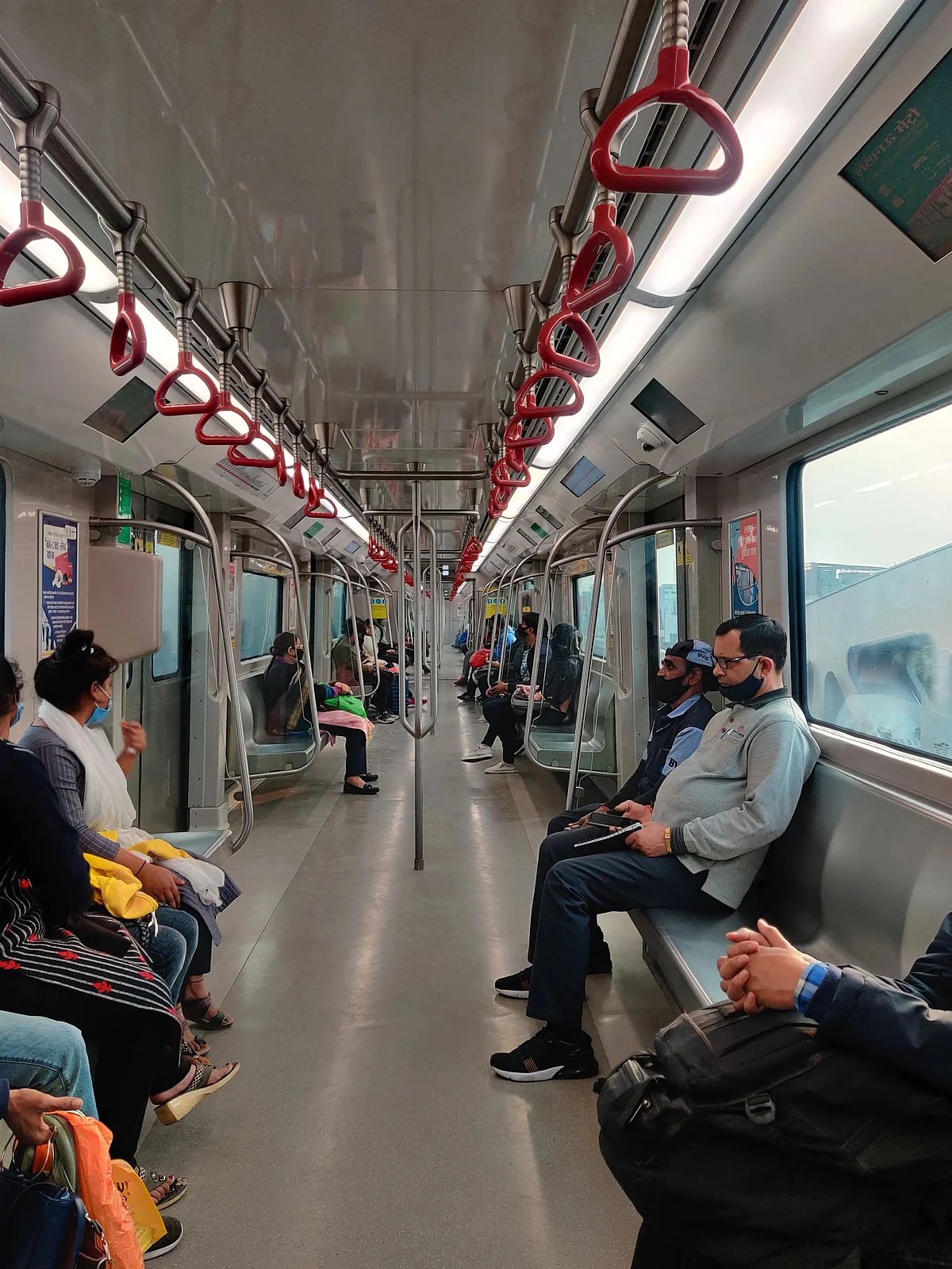 Unoccupied seats in Lucknow Metro