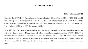 UGC-NET result to be declared in a day or two