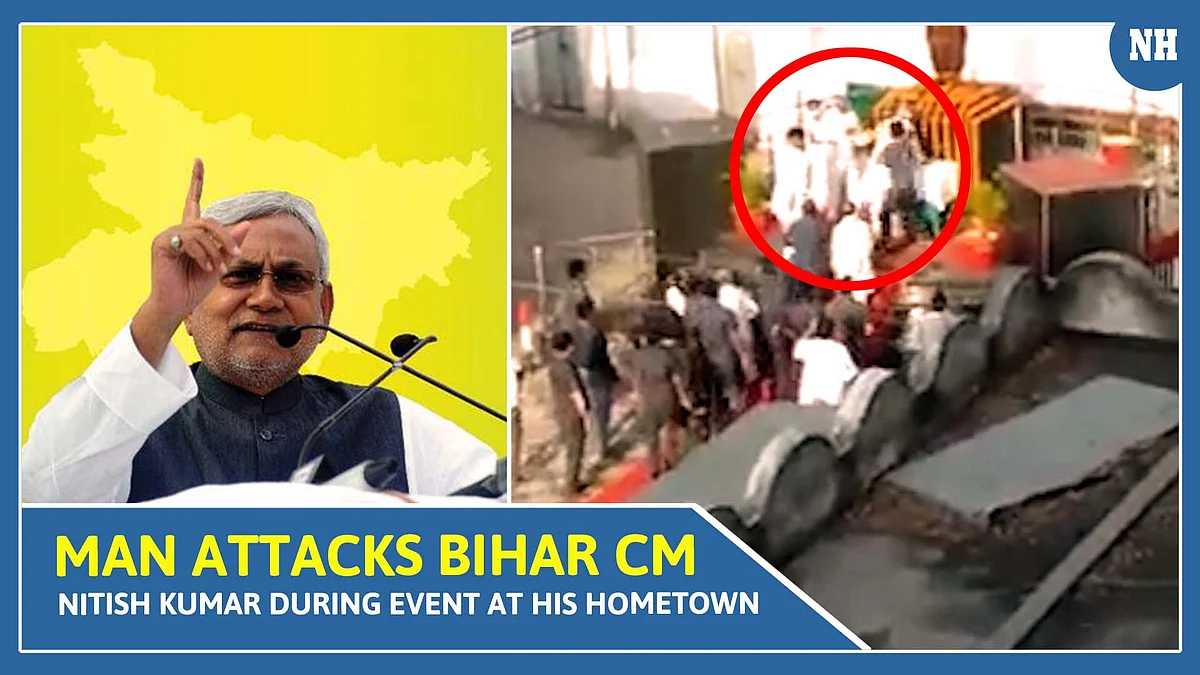 Man attacks Bihar CM Nitish Kumar during event at his hometown, held