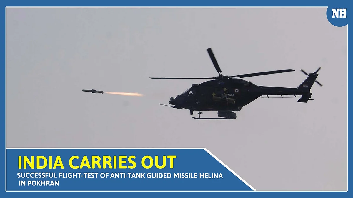 India carries out successful flight-test of anti-tank guided missile Helina in Pokhran
