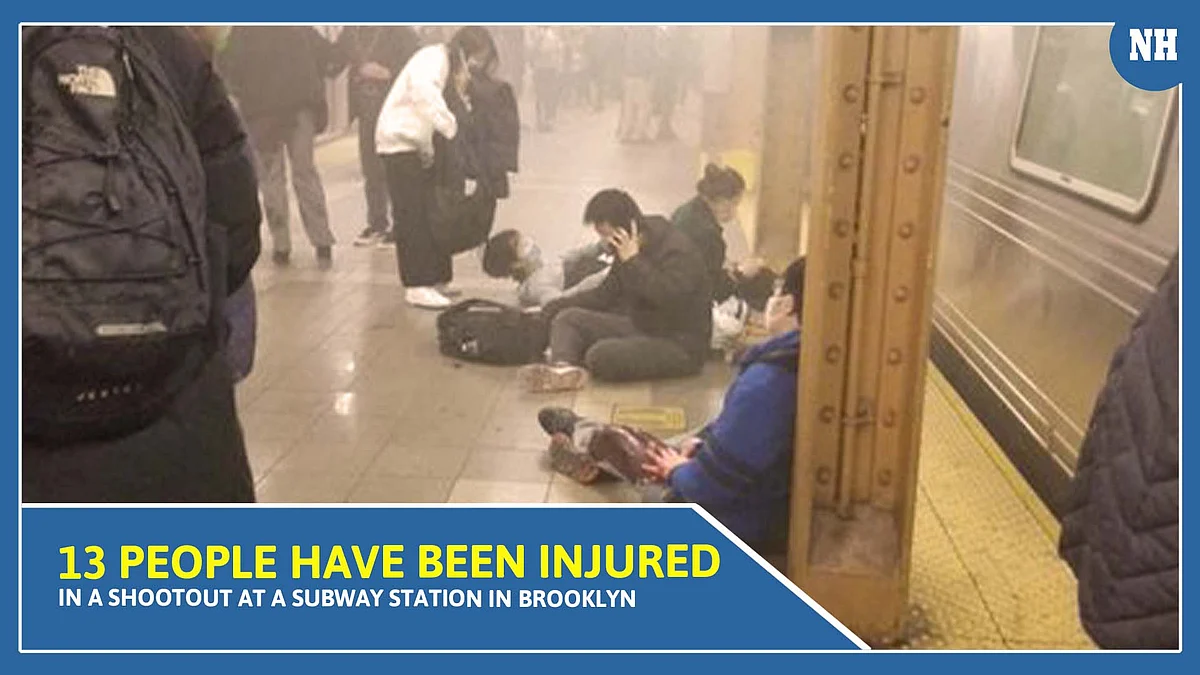 13 people have been injured in a shootout at Subway station in Brooklyn