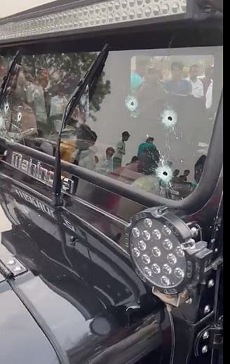 The bullet ridden jeep of Sidhu Moosewala