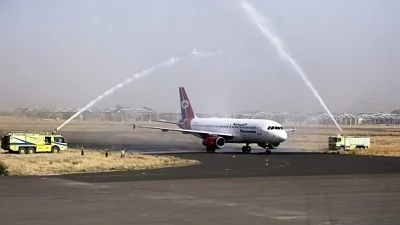 1st commercial flight takes off from Yemen's Houthi-held capital after 6 yrs