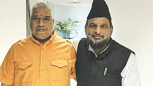 Brothers in arms? Two TV panelists outside the studio