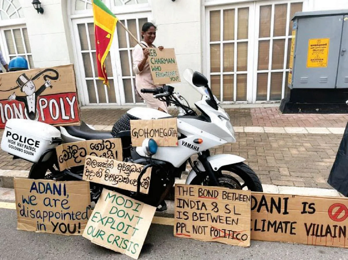 Sri Lankans continue protesting against Adani being favoured by PM Modi and Rajapakse 