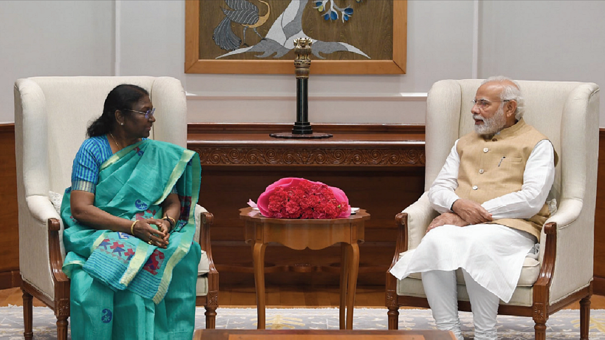 President Droupadi Murmu with PM Narendra Modi