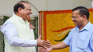 Our man AK with Delhi Lt. Guv VK Saxena