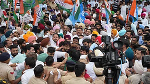 Punjab, Haryana units of Congress join nationwide stir against price rise, unemployment