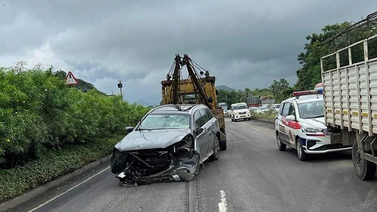 Cyrus Mistry's Mercedes car that met with an accident in Palghar near Mumbai