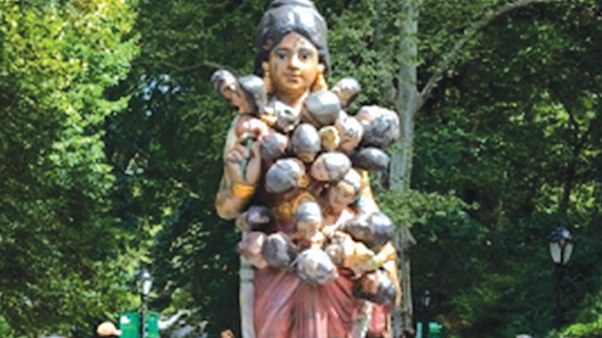 The ‘Ancestor’, an installation by Bharti Kher at Central Park, New York (IANS Photo)