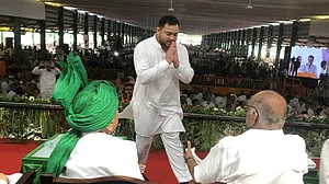 Tejashwi Yadav at INLD rally in Fatehgarh, Haryana, on Sunday