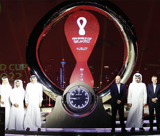 The FIFA World Cup Qatar 2022 Countdown Clock was unveiled at a
ceremony in Doha on 21 November 2021