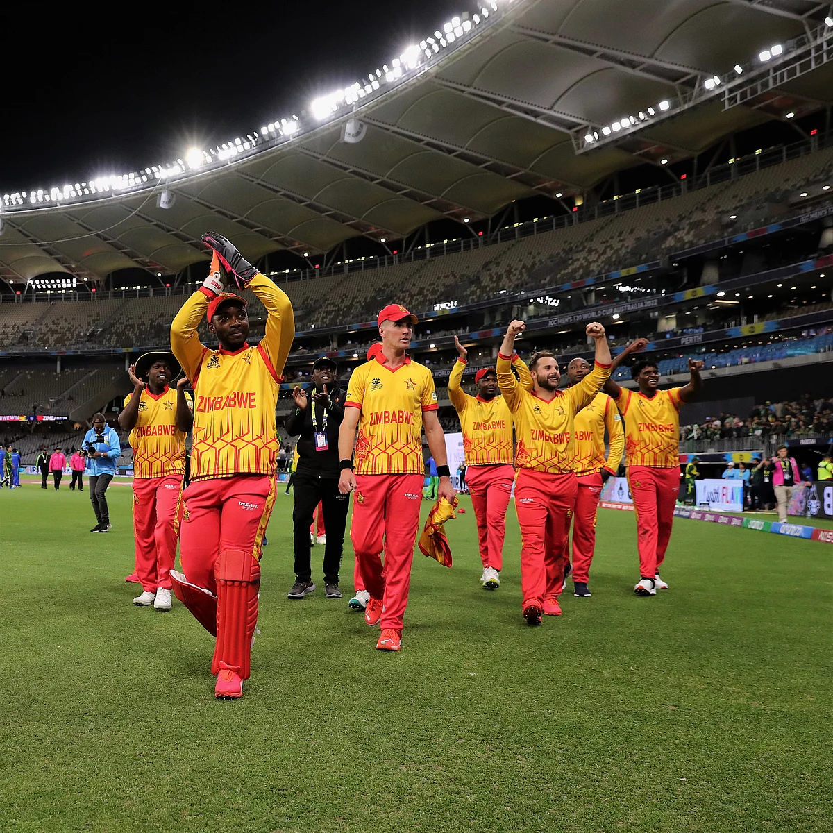 Zimbabwe team after winning the match