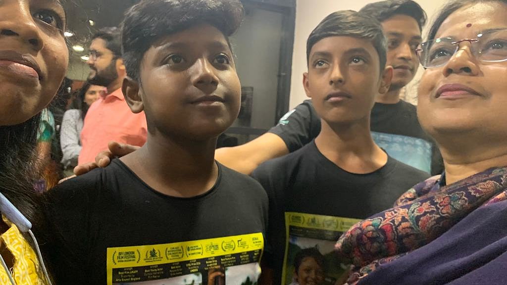 Arik and Asif at a screening in Inox, Hiland Park, Kolkata