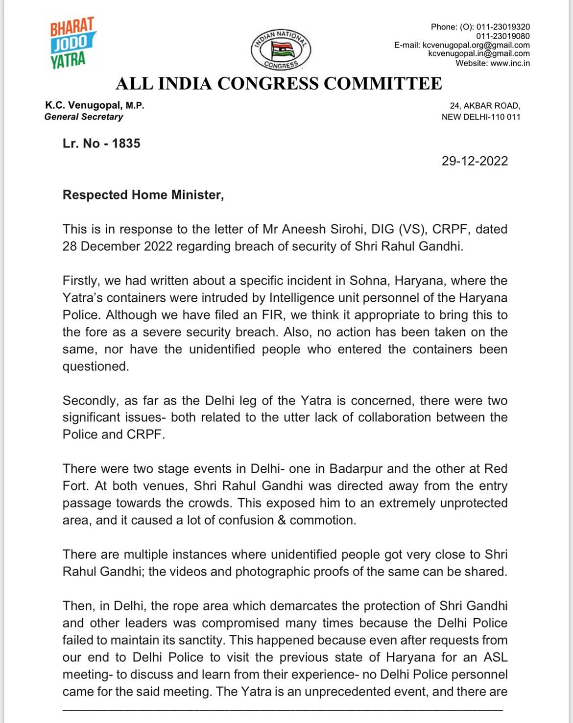 When BJP leaders flout security protocol, the govt doesn't complain: Rahul Gandhi on his security breach