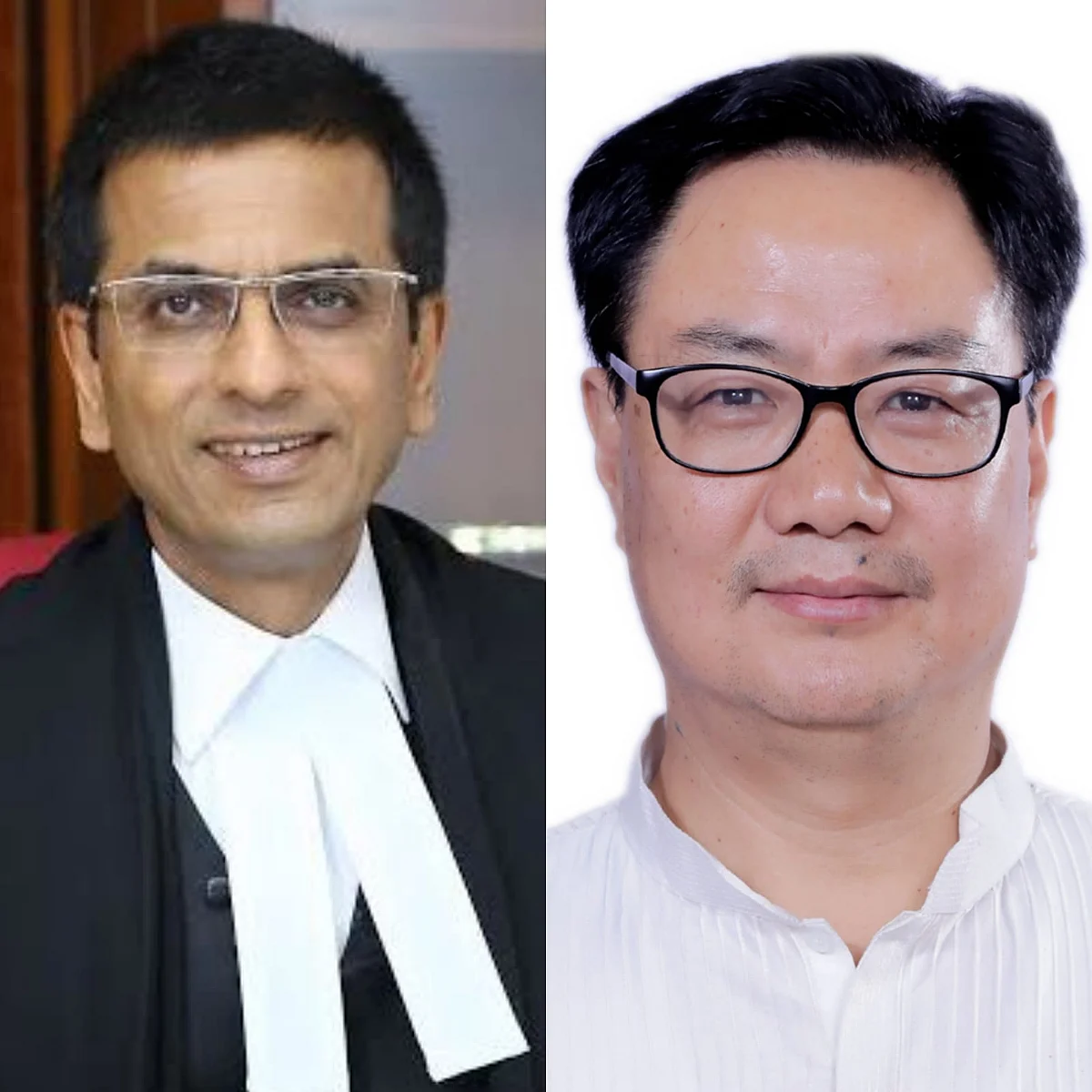 CJI Y.V. Chandrachud (L); Union Law Minister Kiren Rijiju