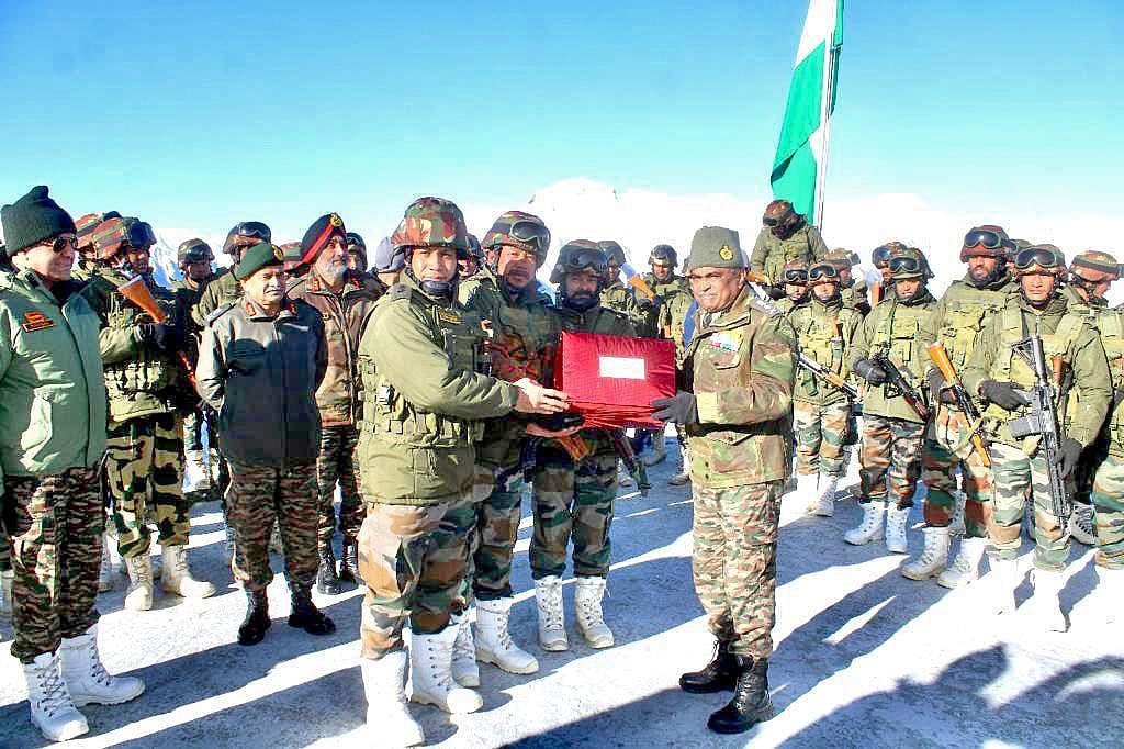 Army chief Gen. Manoj Pande celebrates the New Year with troops on high altitude positions