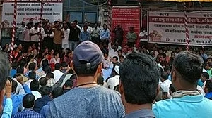 Maha govt employees on strike for Old Pension Scheme