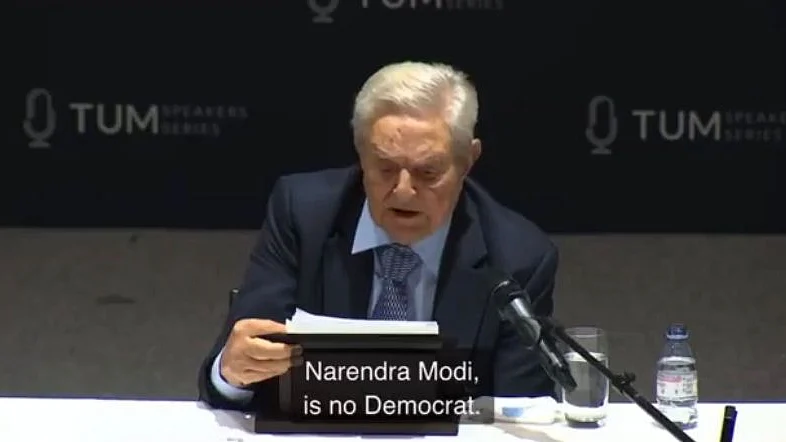 [Screen Grab] Soros hits out at the Modi govt in a speech at the Munich Security Conference