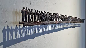 Amol K. Patil’s ‘The
Politics of Skin and Movement’ installation at the Kochi Biennale 2023. Photos by Antara Dasgupta.