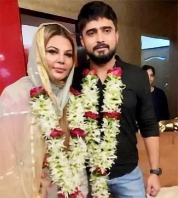 Rakhi Sawant with husband Adil Khan Durrani in happier times (File photograph) 