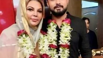 Rakhi Sawant with husband Adil Khan Durrani in happier times (File photograph) 