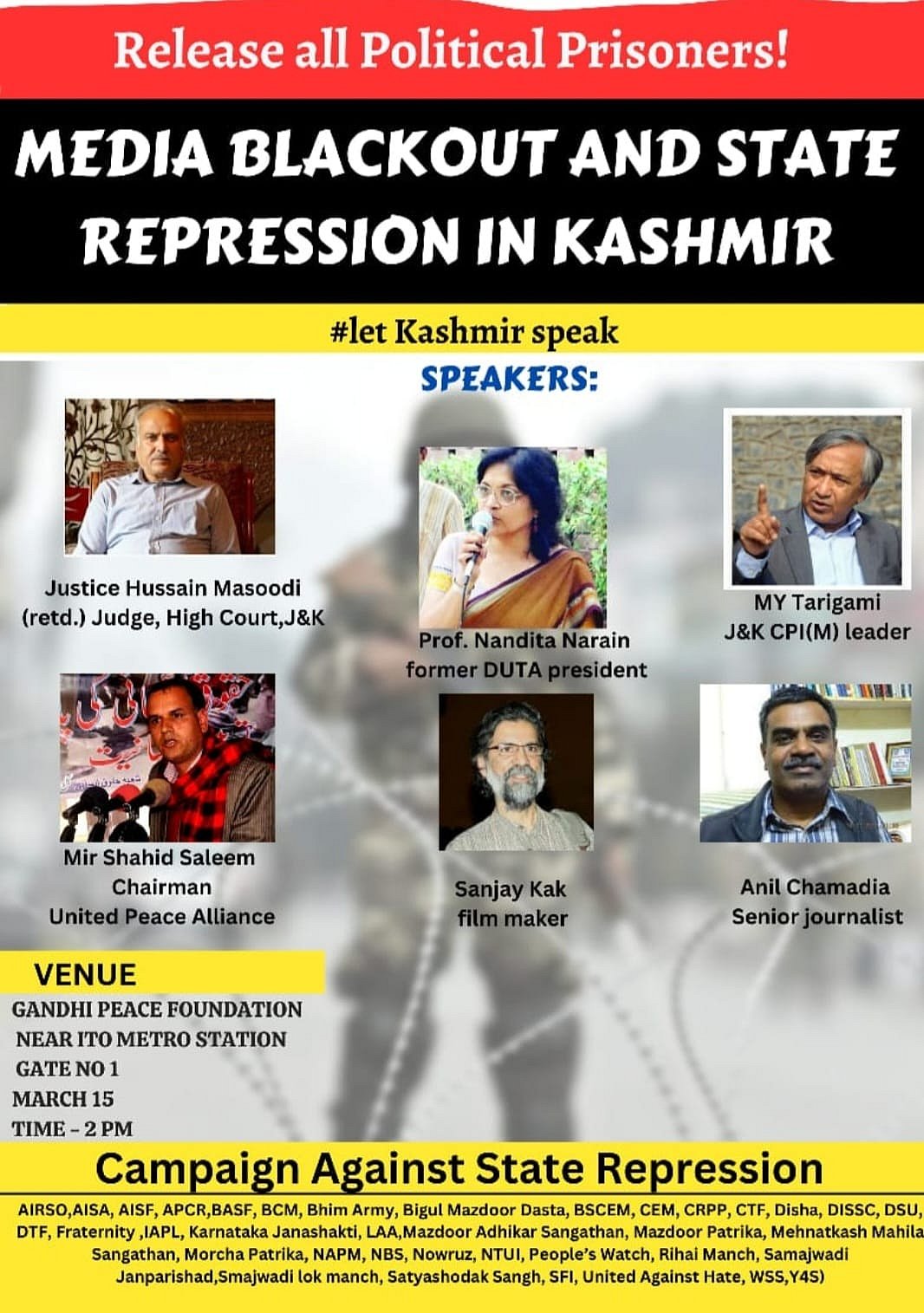 Delhi police denies permission for event on ‘media blackout’ in Kashmir