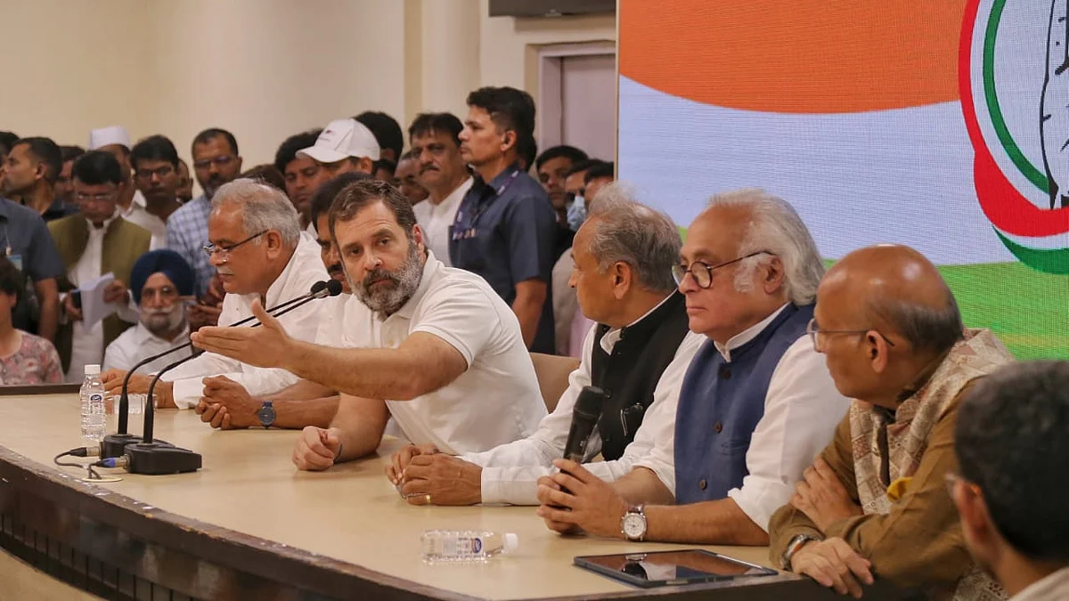 Rahul Gandhi, along with other Congress leaders addressed the media at a press conference on March 25, a day after his disqualification