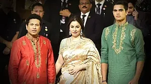 Sachin Tendulkar with wife Anjali and son Arjun